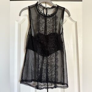 Express Sheer Lace Blouse